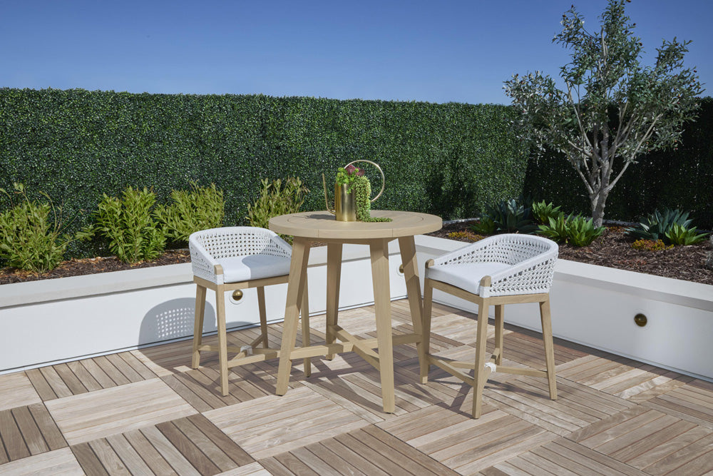 Essentials For Living - Woven - Outdoor  Montecito Outdoor Counter Stool - 6795CS.WHT/WHT/W-ET view 11