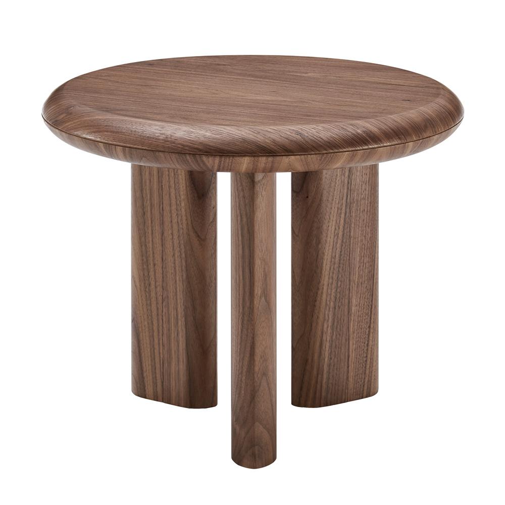 Euro Style - Albert 24inW Round Side Table, American Walnut - 90964WAL-KIT veiw 1