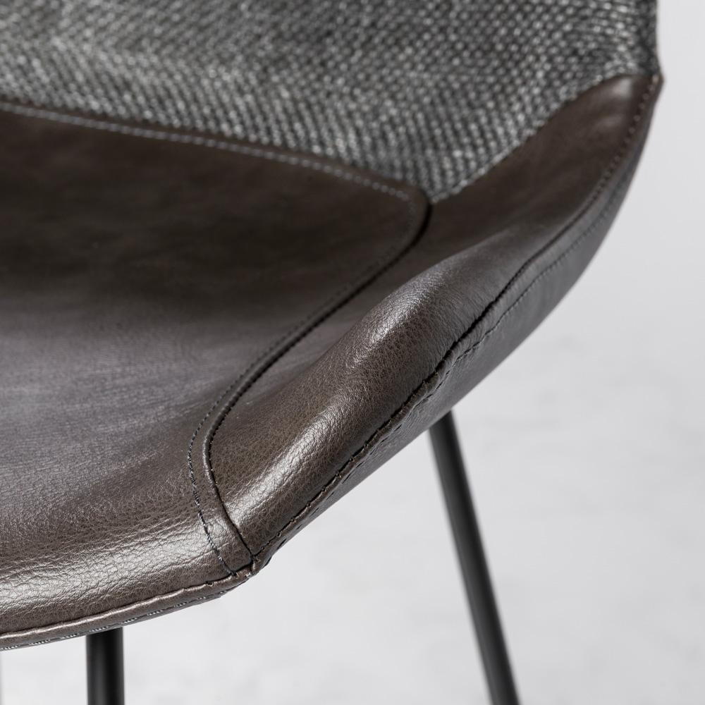 Euro Style - Alisa Faux Leather and Fabric Counter Stool, Dark Gray/Matte Black - 17647DKGRY veiw 6