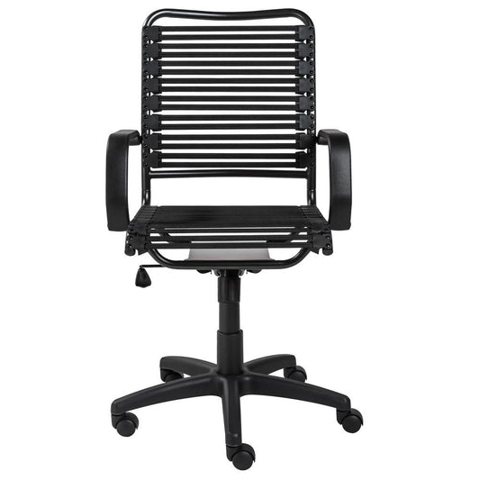 Euro Style - Allison Bungie Flat High Back Office Chair, Graphite/Black - 12542BLK veiw 1