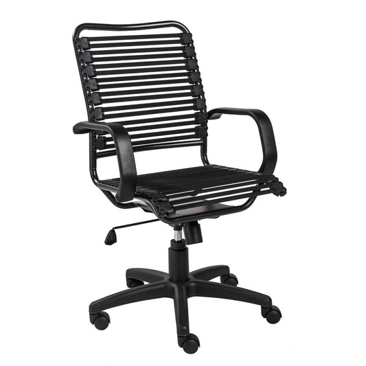 Euro Style - Allison Bungie Flat High Back Office Chair, Graphite/Black - 12542BLK veiw 2