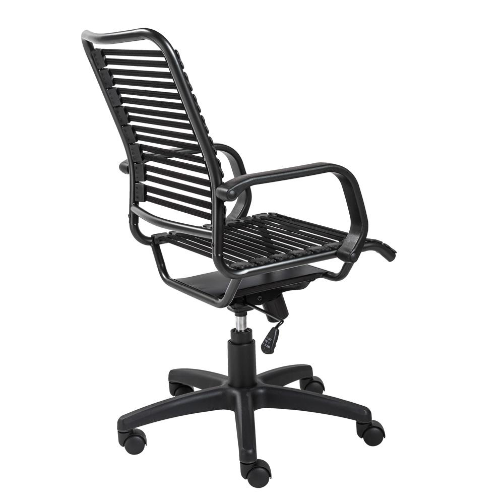Euro Style - Allison Bungie Flat High Back Office Chair, Graphite/Black - 12542BLK veiw 4