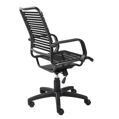 Euro Style - Allison Bungie Flat High Back Office Chair, Graphite/Black - 12542BLK veiw 4