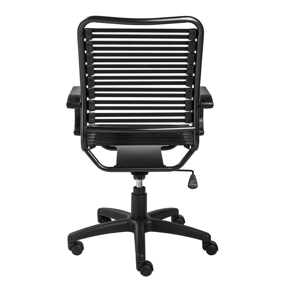 Euro Style - Allison Bungie Flat High Back Office Chair, Graphite/Black - 12542BLK veiw 5