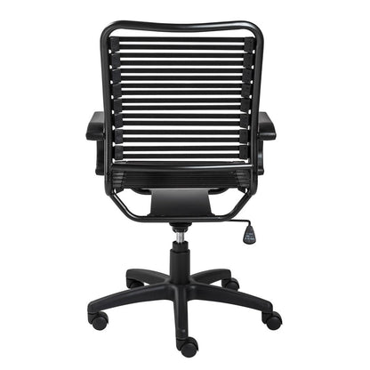 Euro Style - Allison Bungie Flat High Back Office Chair, Graphite/Black - 12542BLK veiw 5