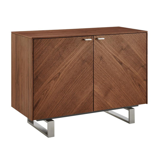 Euro Style - Alvarado 40inW Sideboard, Walnut/Brushed Stainless Steel - 31064-WAL veiw 2