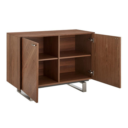 Euro Style - Alvarado 40inW Sideboard, Walnut/Brushed Stainless Steel - 31064-WAL veiw 3