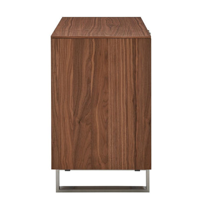 Euro Style - Alvarado 40inW Sideboard, Walnut/Brushed Stainless Steel - 31064-WAL veiw 4