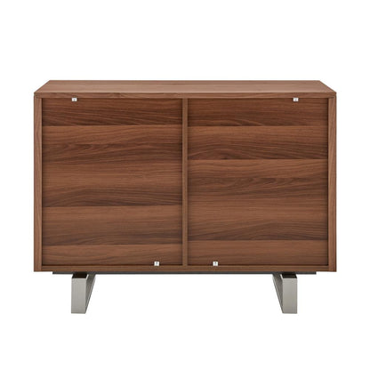 Euro Style - Alvarado 40inW Sideboard, Walnut/Brushed Stainless Steel - 31064-WAL veiw 5
