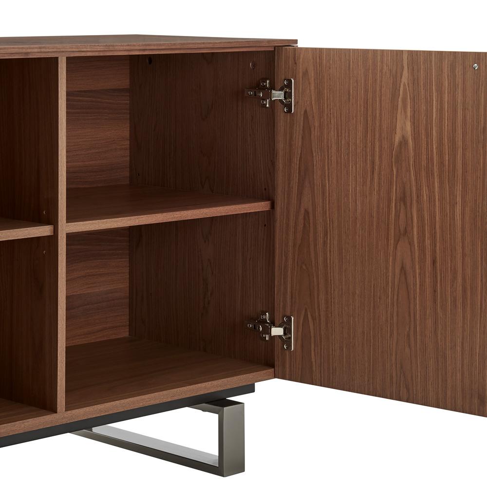 Euro Style - Alvarado 40inW Sideboard, Walnut/Brushed Stainless Steel - 31064-WAL veiw 6
