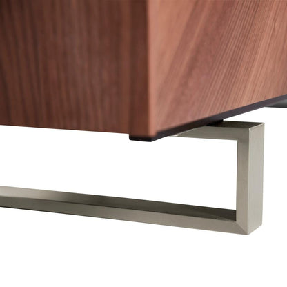 Euro Style - Alvarado 71inW 4-Door Media Stand, American Walnut/Brushed Stainless Steel - 31028WAL-KIT veiw 4