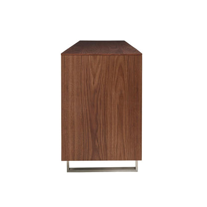 Euro Style - Alvarado 79inW Sideboard, American Walnut/Brushed Stainless Steel Base - 31026WAL-KIT veiw 3