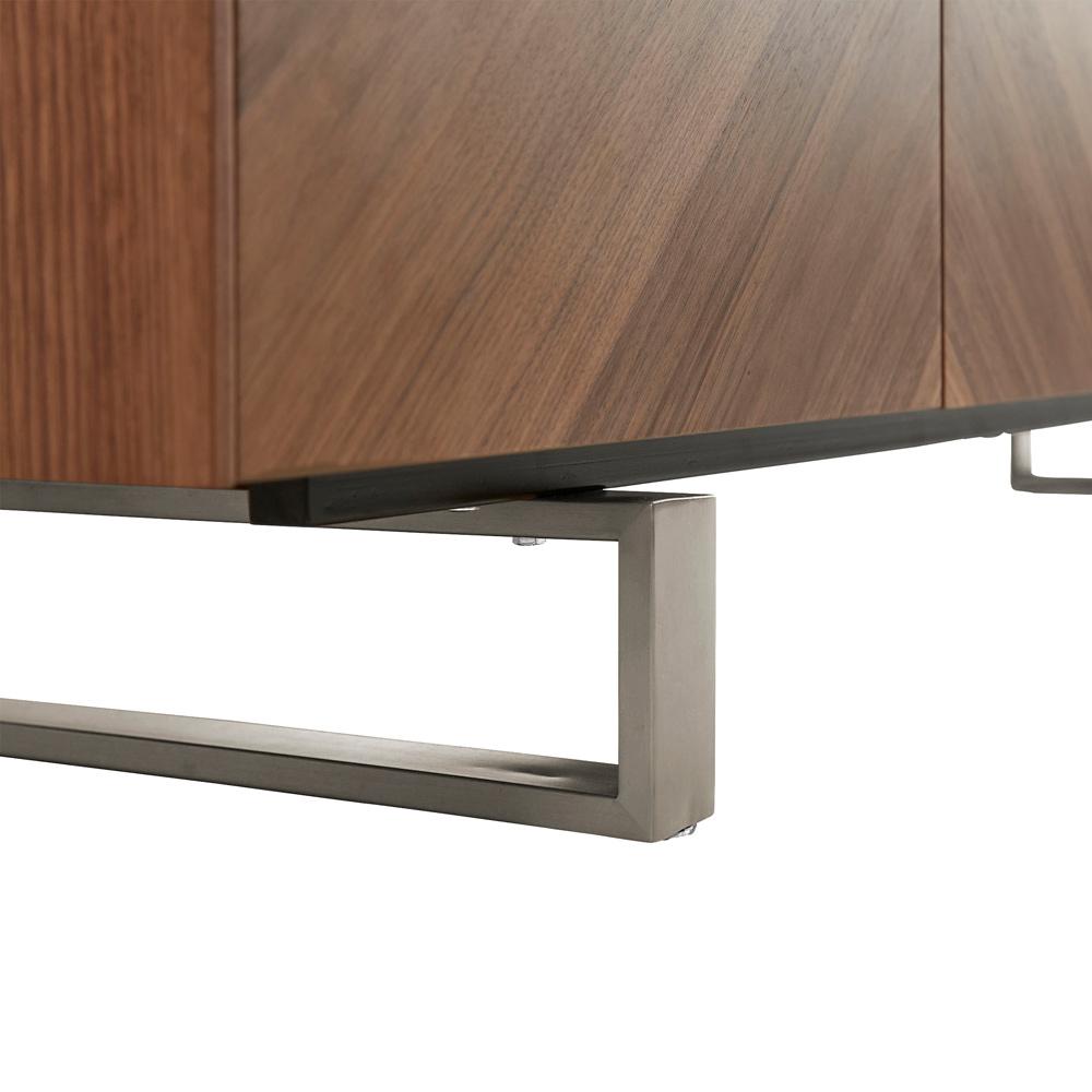 Euro Style - Alvarado 79inW Sideboard, American Walnut/Brushed Stainless Steel Base - 31026WAL-KIT veiw 4