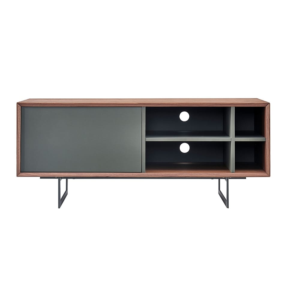 Euro Style - Anderson 48inW Media Stand, Walnut/Dark Gray/Black - 31047GRY veiw 1