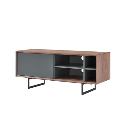 Euro Style - Anderson 48inW Media Stand, Walnut/Dark Gray/Black - 31047GRY veiw 2