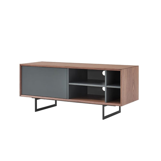 Euro Style - Anderson 48inW Media Stand, Walnut/Dark Gray/Black - 31047GRY veiw 2