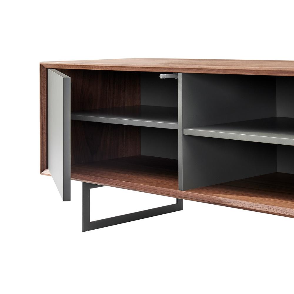 Euro Style - Anderson 48inW Media Stand, Walnut/Dark Gray/Black - 31047GRY veiw 5
