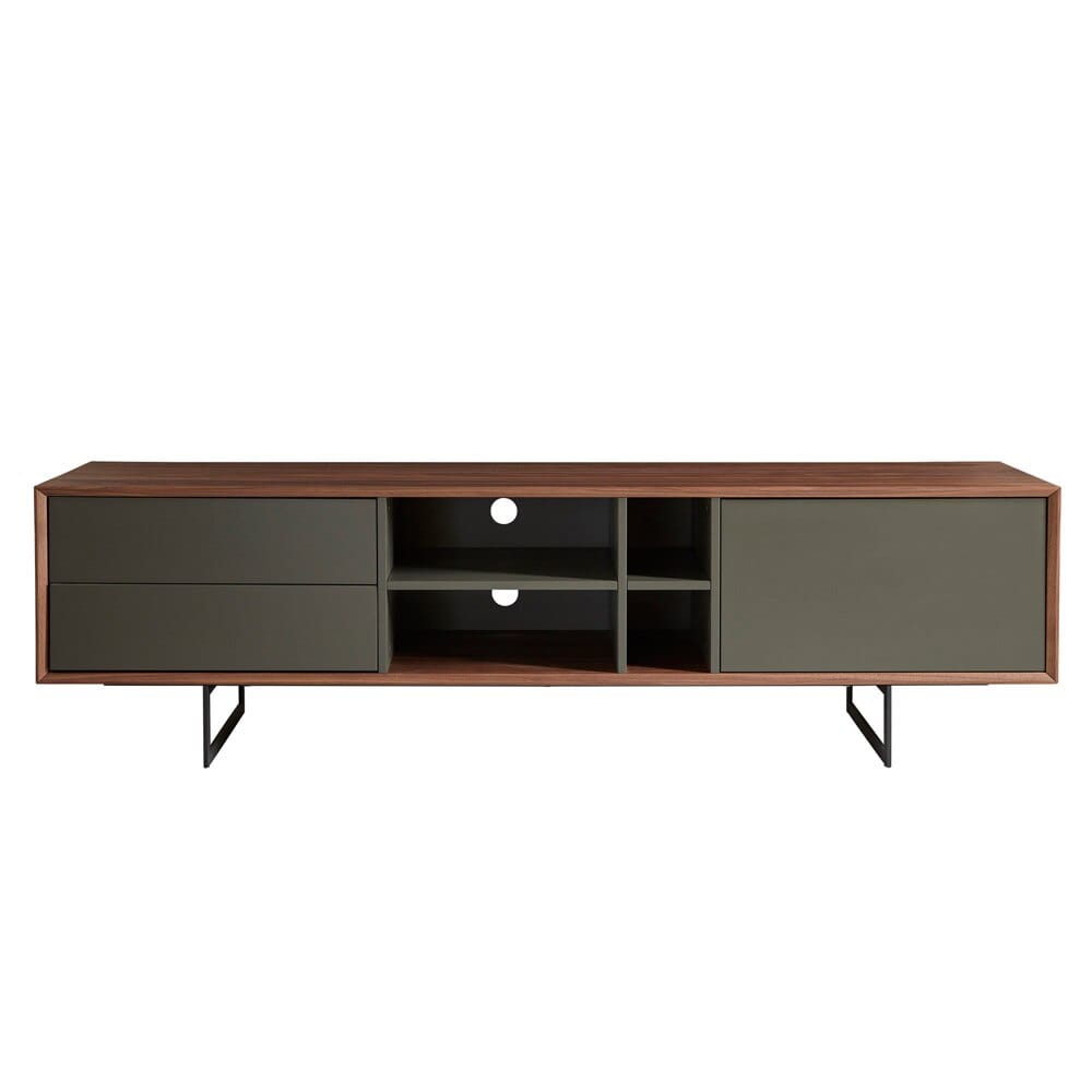Euro Style - Anderson 71inW Media Stand, Walnut/Dark Gray - 31006GRY-KIT veiw 1
