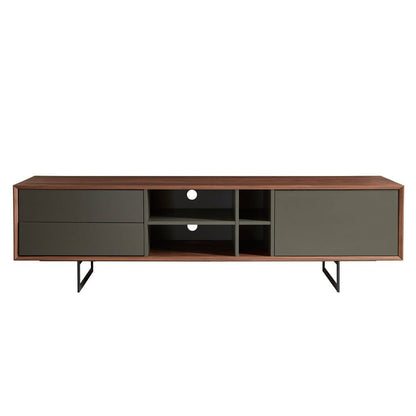 Euro Style - Anderson 71inW Media Stand, Walnut/Dark Gray - 31006GRY-KIT veiw 1