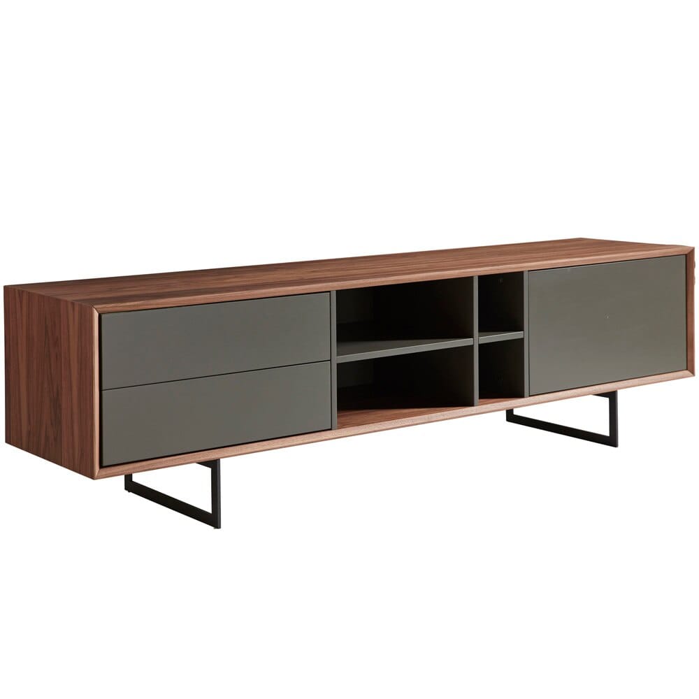 Euro Style - Anderson 71inW Media Stand, Walnut/Dark Gray - 31006GRY-KIT veiw 2