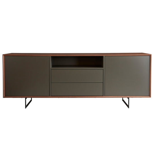 Euro Style - Anderson 79inW Sideboard, Walnut/Dark Gray - 31008GRY-KIT veiw 1