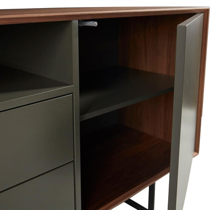 Euro Style - Anderson 79inW Sideboard, Walnut/Dark Gray - 31008GRY-KIT veiw 4