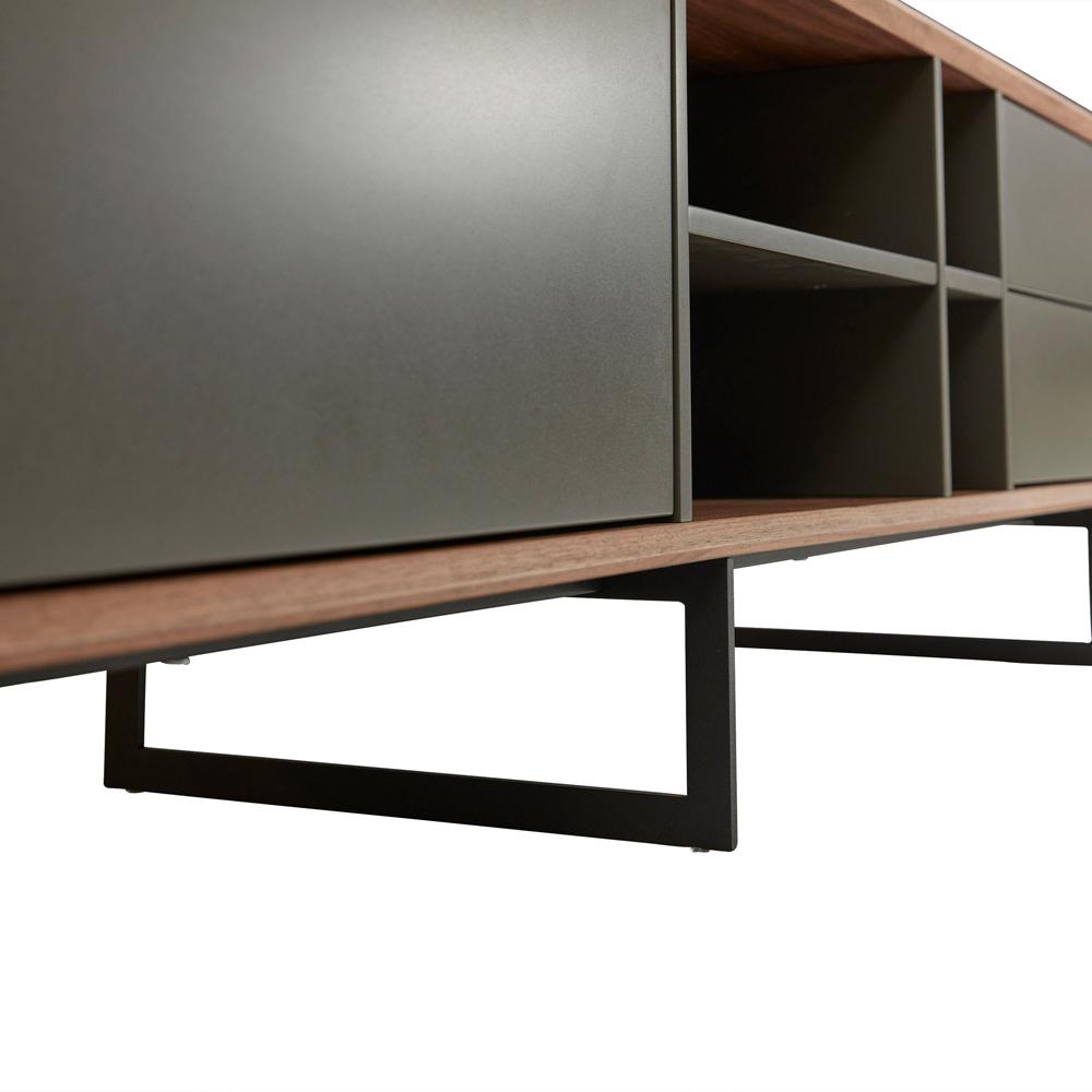 Euro Style - Anderson 95inW Media Stand, Walnut/Dark Gray - 31005GRY-KIT veiw 5