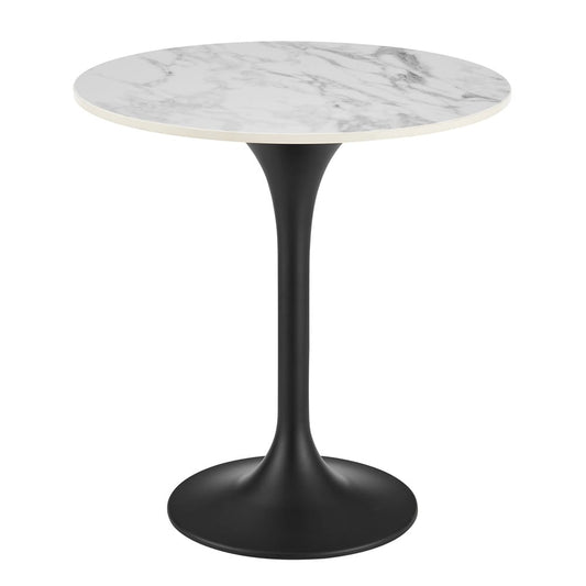 Euro Style - Astrid 20inW Round Side Table, High Gloss White/Matte Black - 90709WHT-KIT veiw 1