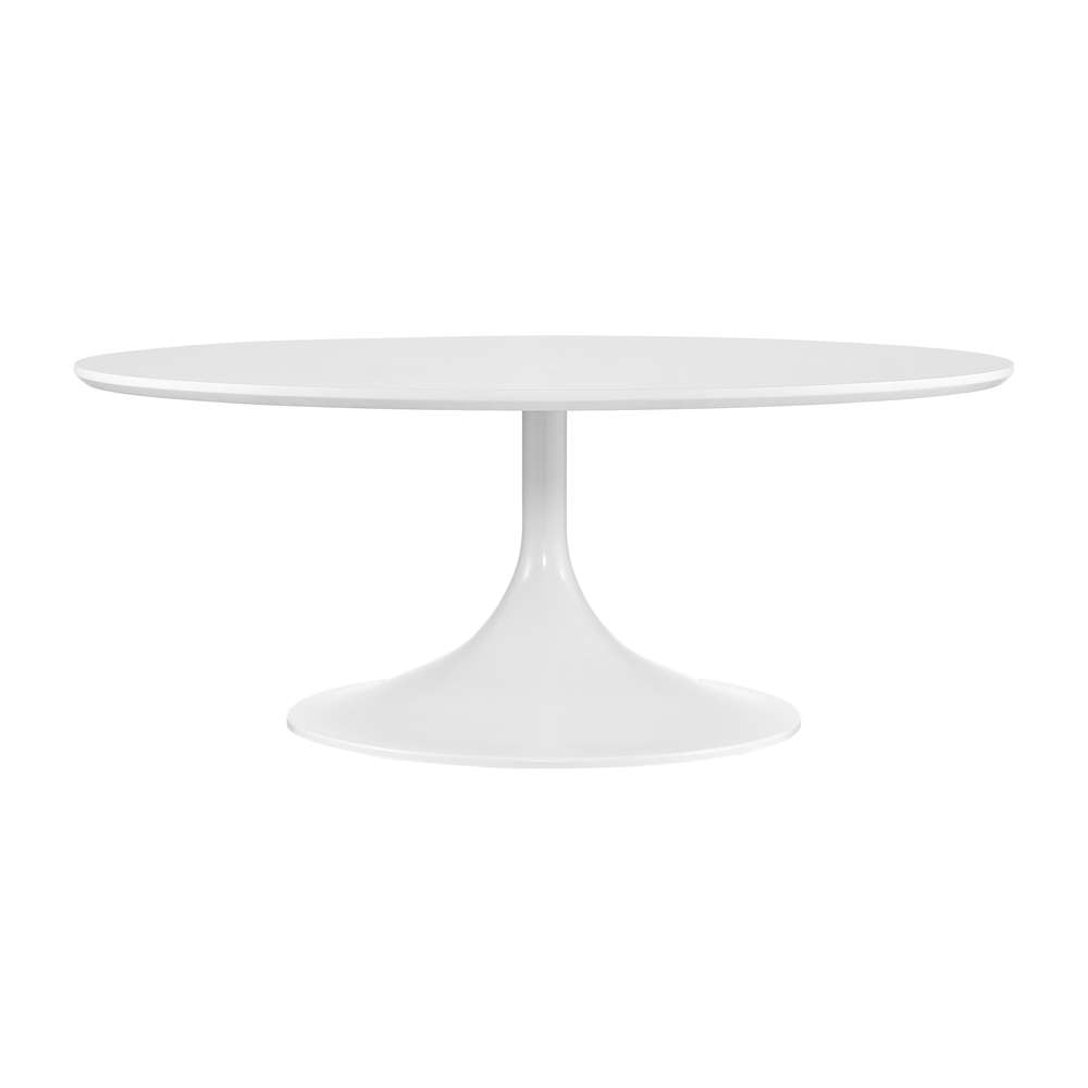 Euro Style - Astrid 36in Coffee Table with Matte White Top and High Gloss White Base - 90287WHT-KIT veiw 1