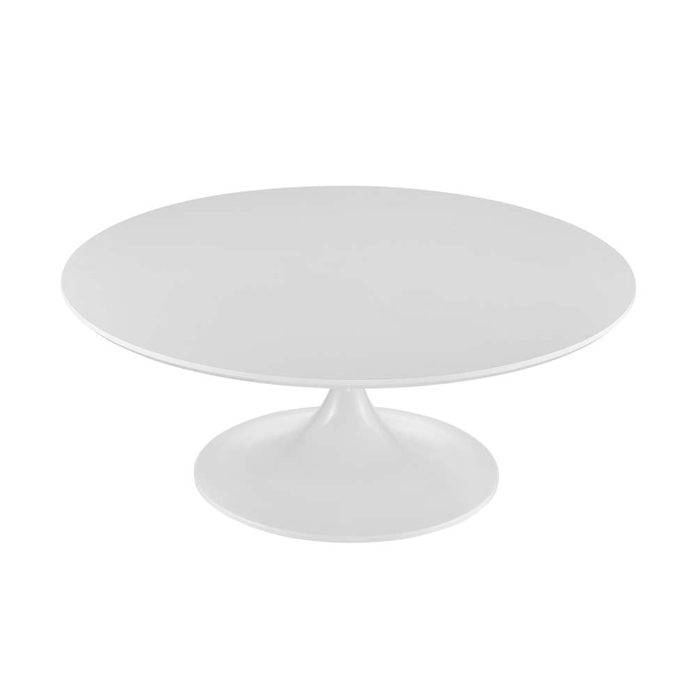 Euro Style - Astrid 36in Coffee Table with Matte White Top and High Gloss White Base - 90287WHT-KIT veiw 2