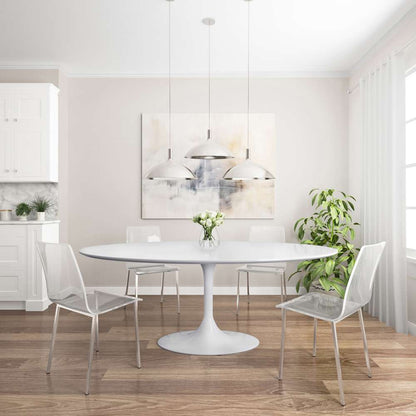 Euro Style - Astrid 79in Oval Table in White - 90280WHT-KIT veiw 4