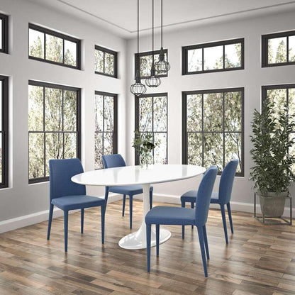 Euro Style - Astrid 79in Oval Table in White - 90280WHT-KIT veiw 5
