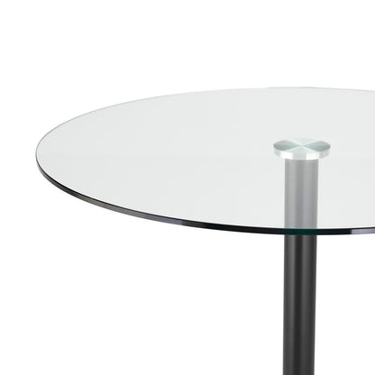 Euro Style - Ava 36in Round Bistro Table, Clear Tempered Glass/Matte Black Base - 15132BLK-KIT veiw 3