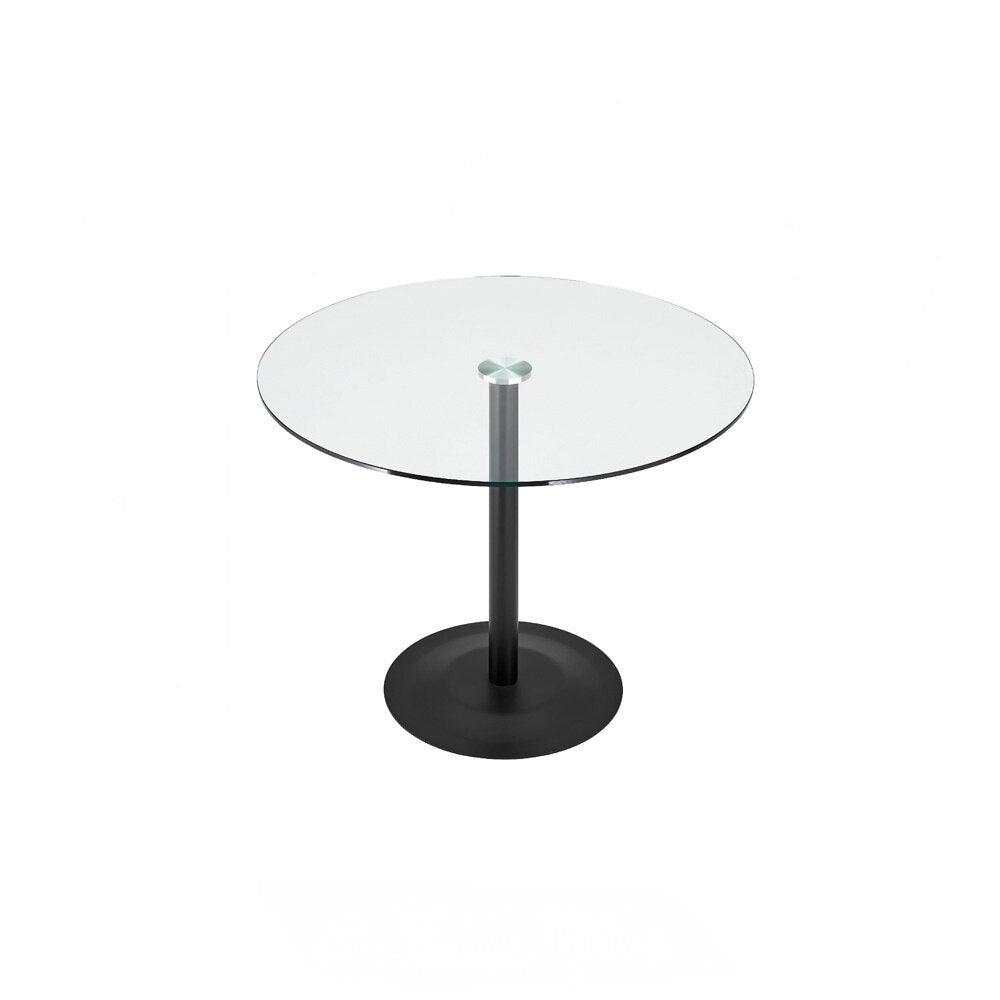 Euro Style - Ava 36in Round Bistro Table, Clear Tempered Glass/Matte Black Base - 15132BLK-KIT veiw 5