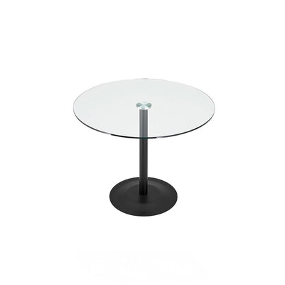 Euro Style - Ava 36in Round Bistro Table, Clear Tempered Glass/Matte Black Base - 15132BLK-KIT veiw 5