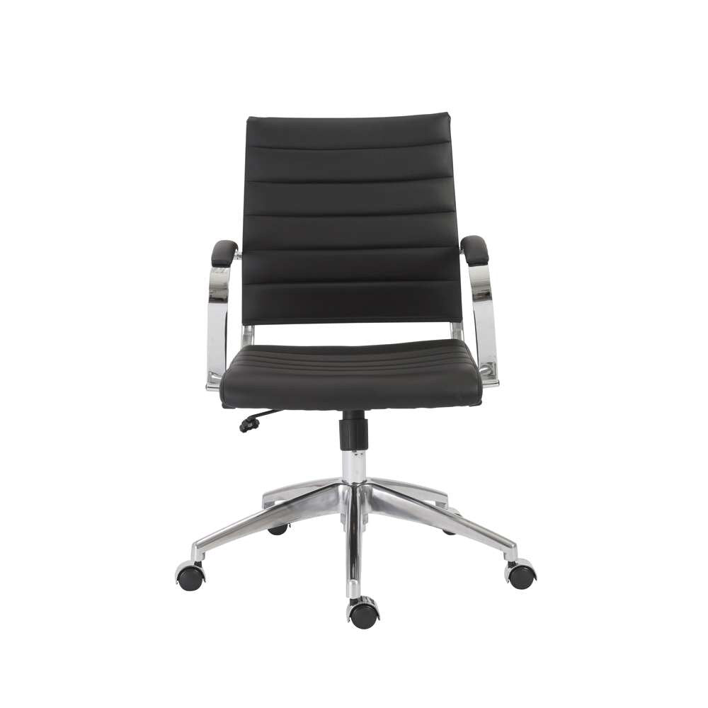 Euro Style - Axel Low Back Office Chair in Black with Aluminum Base - 10606-BLK view 1