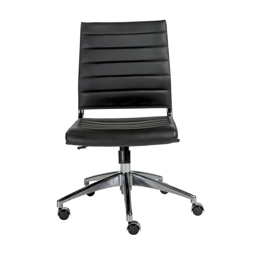 Euro Style - Axel Low Back Office Chair w/o Armrests in Black with Aluminum Base - 50026-BLK view 1
