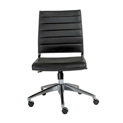 Euro Style - Axel Low Back Office Chair w/o Armrests in Black with Aluminum Base - 50026-BLK view 1