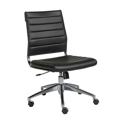 Euro Style - Axel Low Back Office Chair w/o Armrests in Black with Aluminum Base - 50026-BLK view 2