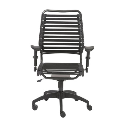 Euro Style - Baba Flat High Back Office Chair, Black/Graphite - 02971BLK veiw 1