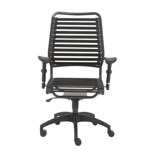 Euro Style - Baba Flat High Back Office Chair, Black/Graphite - 02971BLK veiw 1