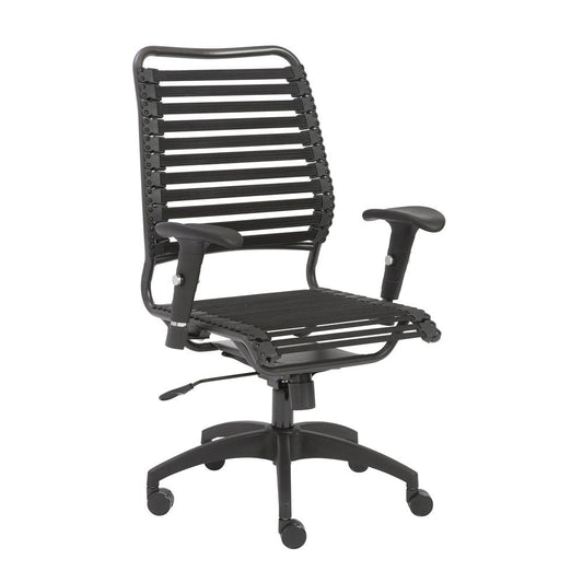 Euro Style - Baba Flat High Back Office Chair, Black/Graphite - 02971BLK veiw 2
