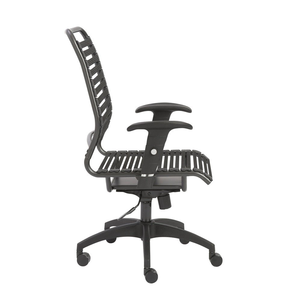 Euro Style - Baba Flat High Back Office Chair, Black/Graphite - 02971BLK veiw 3