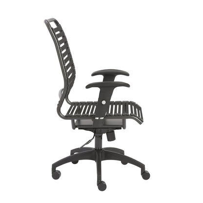 Euro Style - Baba Flat High Back Office Chair, Black/Graphite - 02971BLK veiw 3
