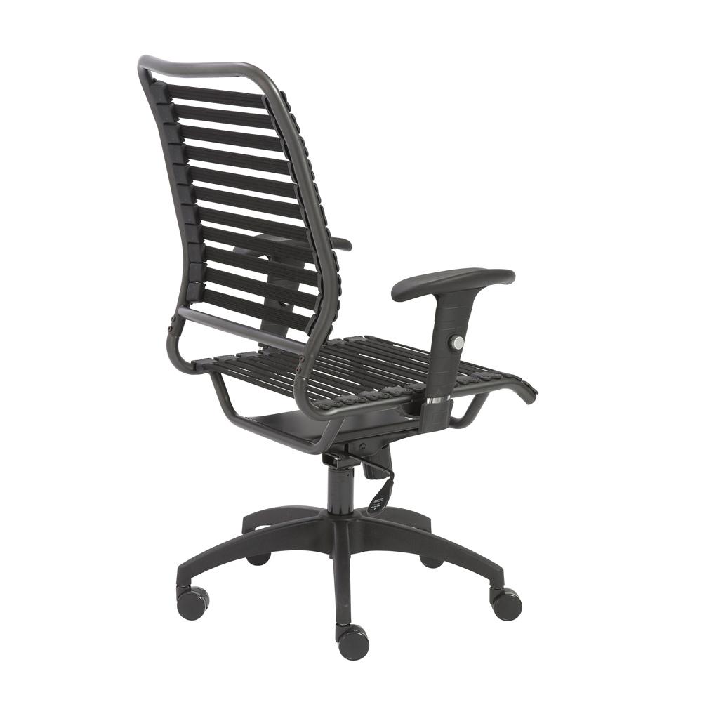 Euro Style - Baba Flat High Back Office Chair, Black/Graphite - 02971BLK veiw 4