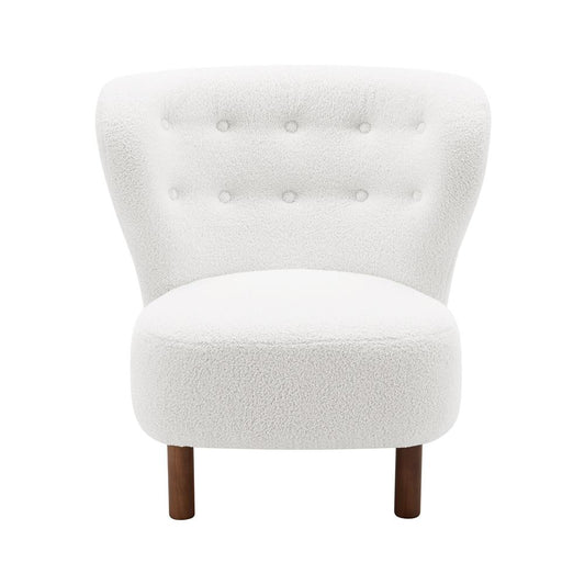 Euro Style - Beatrice Lounge Chair, White/Walnut - 94270-WHT veiw 1