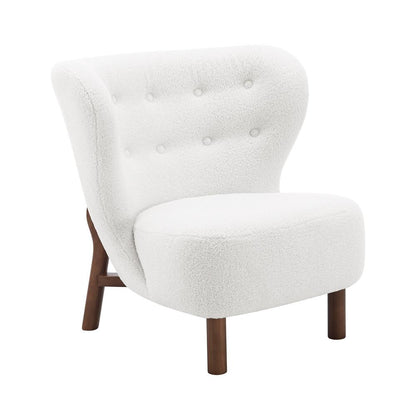 Euro Style - Beatrice Lounge Chair, White/Walnut - 94270-WHT veiw 2