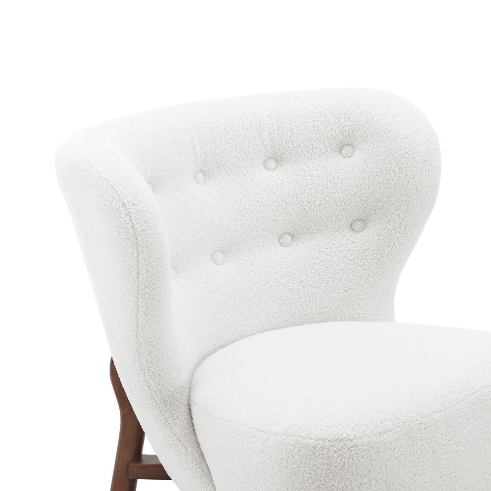 Euro Style - Beatrice Lounge Chair, White/Walnut - 94270-WHT veiw 6
