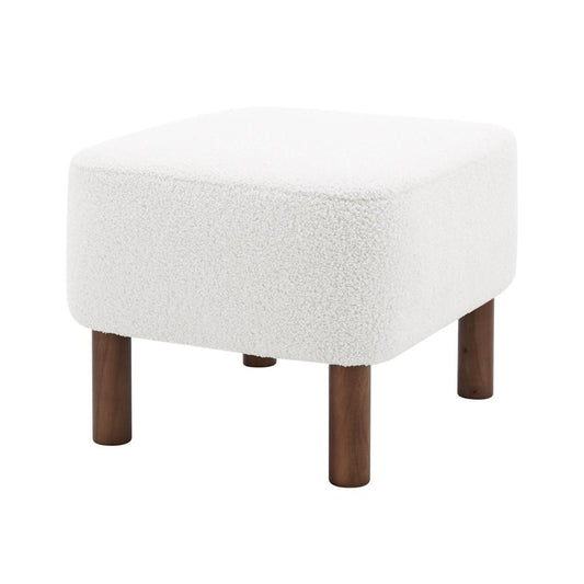 Euro Style - Beatrice Stool, White/Walnut - 94272-WHT veiw 2