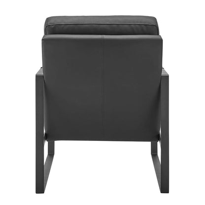 Euro Style - Bettina Leatherette Lounge Chair, Black/Matte Black - 94276-BLK view 5